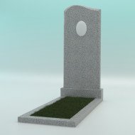 Памятник из гранита фигурный светло-серый с фотокерамикой G-603 JD-1 1000-450-50
