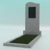 Памятник из гранита фигурный светло-серый G-603 JD-1 с плиткой 800-400-50