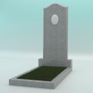 Памятник из гранита фигурный светло-серый с фотокерамикой G-603 JD-2 900-400-50