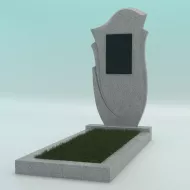 Памятник из гранита фигурный светло-серый G-603 FZ-47 с плиткой 900-450-50