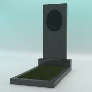 Памятник из гранита тёмно-серый прямой с плиткой 1000-450-70