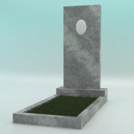 Памятник мраморный прямой серый с фотокерамикой 1200-450-80